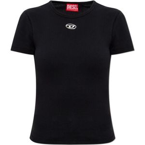 Diesel, Dames, Tops, Zwart, Maat: L Katoen,