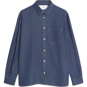Maison Kitsuné, Heren, Overhemden, Blauw, Maat: L Denim,