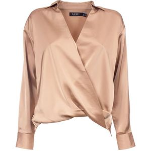 Ralph Lauren, Dames, Blouses & Shirts, Beige, Maat: L Satijn,