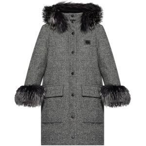 Dolce & Gabbana - Wollen Jas - Grijs - Dames - Oversized