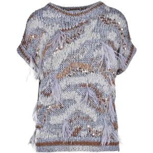 Brunello Cucinelli, Dames, Truien, Grijs, Maat: XL