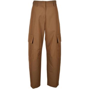 Palm Angels, Dames, Broeken, Bruin, Maat: S Katoen,