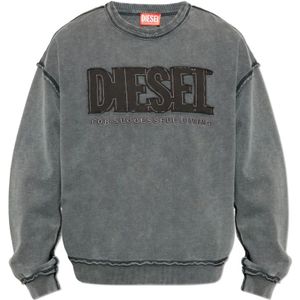 Diesel, Heren, Sweatshirts & Hoodies, Grijs, Maat: 3XL Katoen,