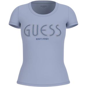 Guess - T-shirt - Roze - Dames - Slim Fit - Katoen Stretch Jersey