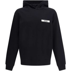 Jacquemus, Heren, Sweatshirts & Hoodies, Zwart, Maat: S Katoen,