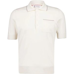 Brunello Cucinelli, Heren, Tops, Wit, Maat: L Katoen,