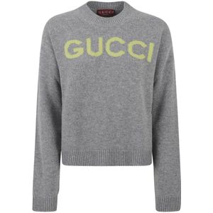 Gucci, Dames, Truien, Grijs, Maat: L Wol,