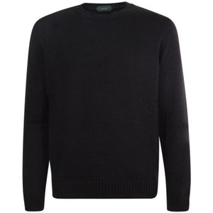 Zanone, Heren, Truien, Zwart, Maat: 2XL Wol,