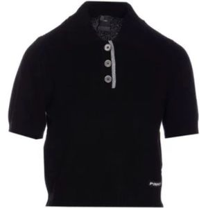 Pinko, Dames, Tops, Zwart, Maat: S Wol,