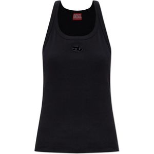 Diesel, Dames, Tops, Zwart, Maat: L Katoen,