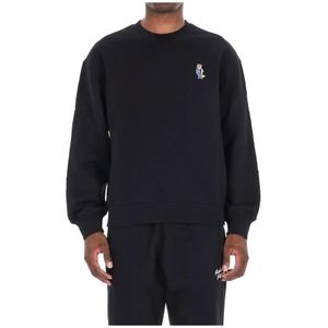 Maison Kitsuné, Heren, Sweatshirts & Hoodies, Zwart, Maat: L Katoen,