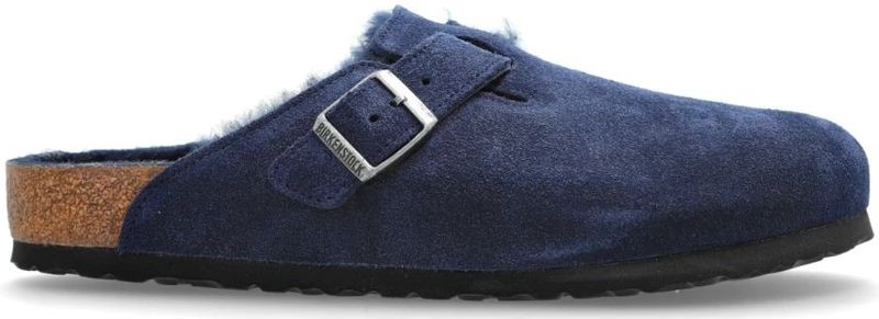 Birkenstock - Boston - Sandalen - Navy - Suede Leer met Lamswol