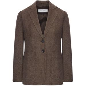Max Mara, Dames, Jassen, Bruin, Maat: M Wol,