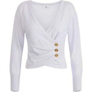 Elisabetta Franchi, Dames, Truien, Wit, Maat: S Kasjmier,