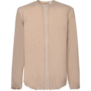Costumein, Heren, Overhemden, Beige, Maat: 2XL Linnen,