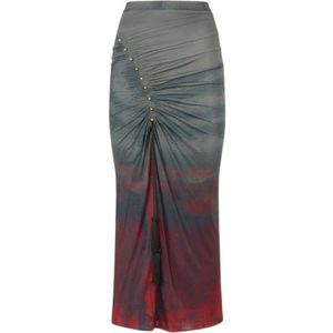 Roberto Cavalli, Dames, Rokken, Veelkleurig, Maat: XS Leer,