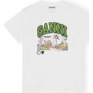 Ganni, Dames, Tops, Wit, Maat: XS Katoen,