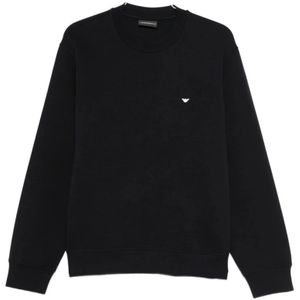 Emporio Armani, Heren, Sweatshirts & Hoodies, Zwart, Maat: 3XL Jersey,