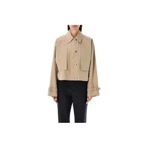 Burberry Honing Cropped Trench Coat , Beige , Dames , Maat: 2XS