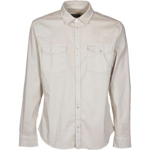 Dondup, Heren, Overhemden, Beige, Maat: 2XL Katoen,