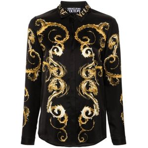 Versace Jeans Couture - Overhemden - Veelkleurig - Barok Design Zwart en Goud