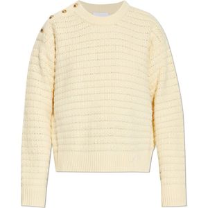 Ganni, Dames, Truien, Beige, Maat: 2Xs/Xs Wol,