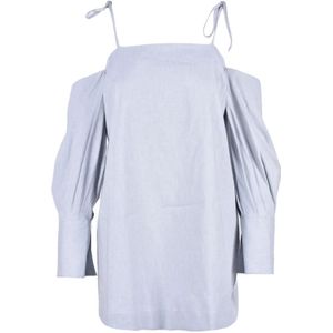 Erika Cavallini, Dames, Jurken, Blauw, Maat: M Linnen,