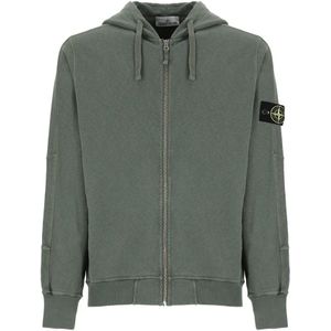 Stone Island, Heren, Sweatshirts & Hoodies, Groen, Maat: M Katoen,