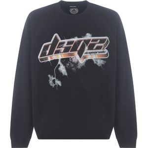 Dsquared2, Heren, Sweatshirts & Hoodies, Zwart, Maat: M Katoen,