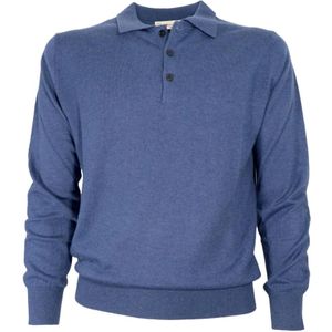 Cashmere Company, Heren, Tops, Blauw, Maat: M Zijde,
