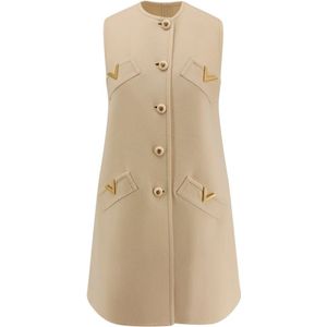 Valentino, Dames, Jurken, Beige, Maat: S Wol,