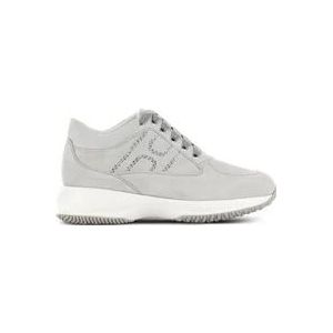 Hogan Interactieve Grijze Leren Sneakers , Gray , Dames , Maat: 40 EU