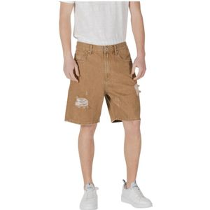 Gianni Lupo, Heren, Korte broeken, Beige, Maat: XS Katoen,