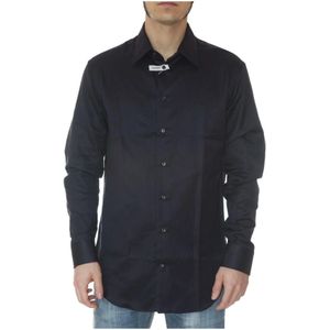Armani, Heren, Overhemden, Blauw, Maat: M Katoen,