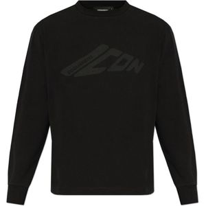 Dsquared2, Heren, Tops, Zwart, Maat: M Katoen,