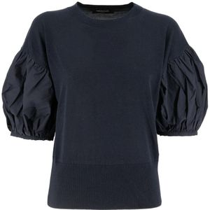 Fabiana Filippi, Dames, Tops, Blauw, Maat: S Katoen,