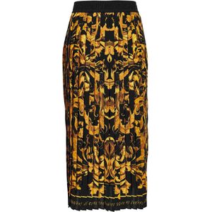 Versace Jeans Couture - Plooirok - Bruin Geel Zwart - 3/4 Lengte - Normale Pasvorm