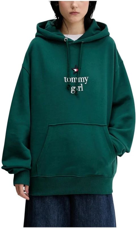 Tommy Jeans, Dames, Sweatshirts & Hoodies, Groen, Maat: XS Fleece,