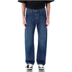 Off White, Heren, Jeans, Blauw, Maat: W33 Katoen,