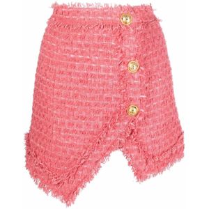 Balmain Roze Tweed Rok , Pink , Dames , Maat: M