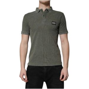 Dolce & Gabbana - Polo T-shirt - Army Green - Katoen - Korte Mouwen