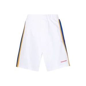 Dsquared2 Logo Side Stripe Sport Shorts , White , Heren , Maat: L