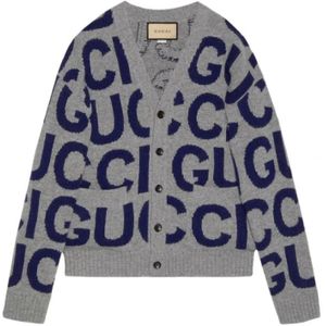 Gucci, Heren, Truien, Grijs, Maat: M Wol,