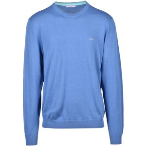 Sun68, Heren, Truien, Blauw, Maat: S Katoen,