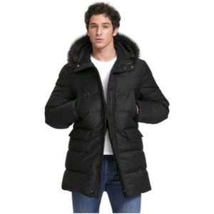 Moorer, Heren, Mantels, Zwart, Maat: XL Wol,