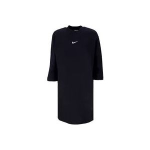 Nike Zwarte Fleece Sportkleding Jurk Phoenix , Black , Dames , Maat: M