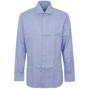 Buonamassa, Heren, Overhemden, Blauw, Maat: 4XL Katoen,