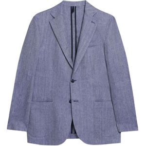 Brooks Brothers, Heren, Jassen, Blauw, Maat: 3XL Linnen,