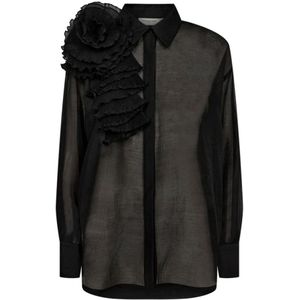 Copenhagen Muse, Dames, Blouses & Shirts, Zwart, Maat: M Poliester,