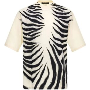 Roberto Cavalli, Heren, Tops, Beige, Maat: L Katoen,